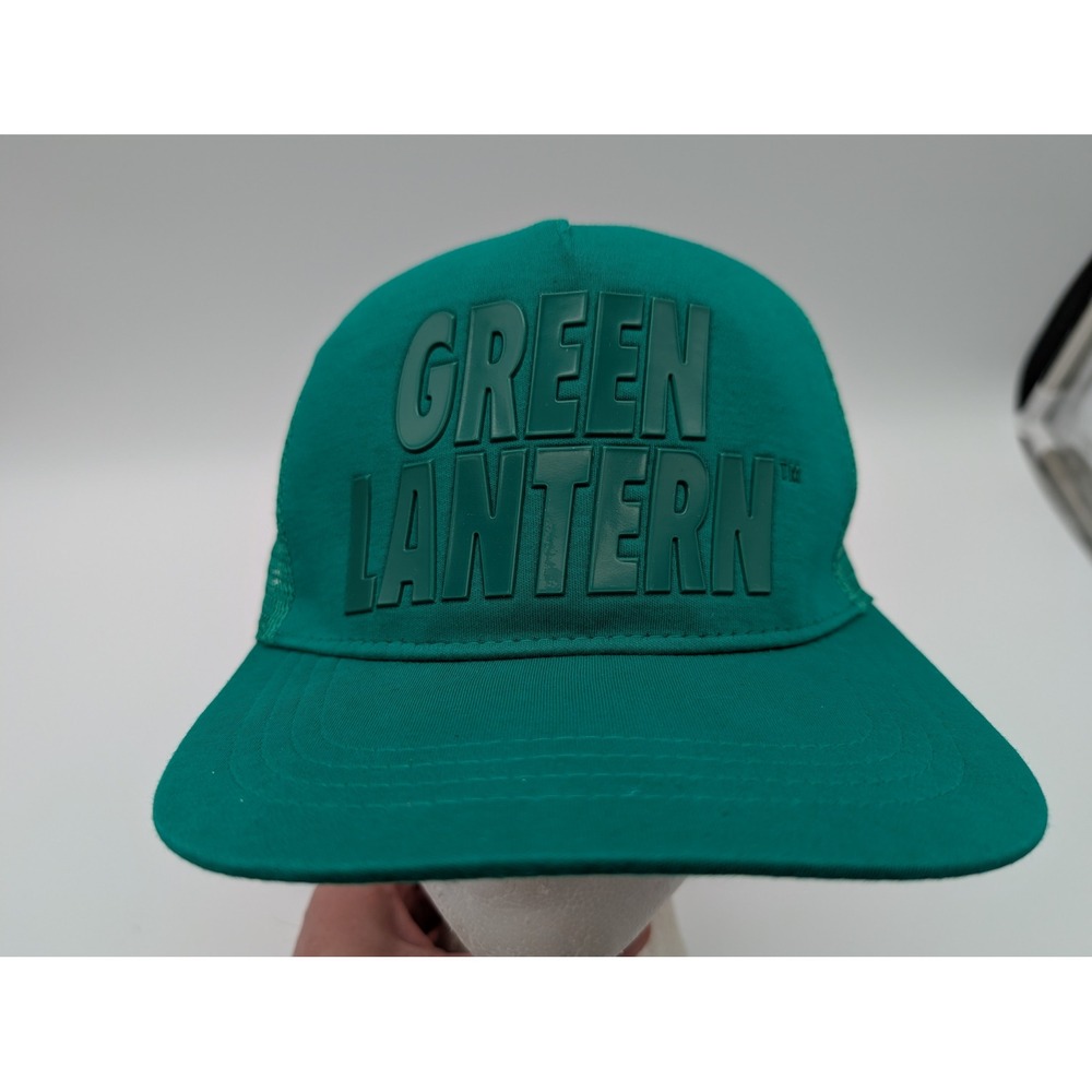 Six Flags Green Lantern Trucker Hat Green Snapback Mesh Cap DC Comics Adult